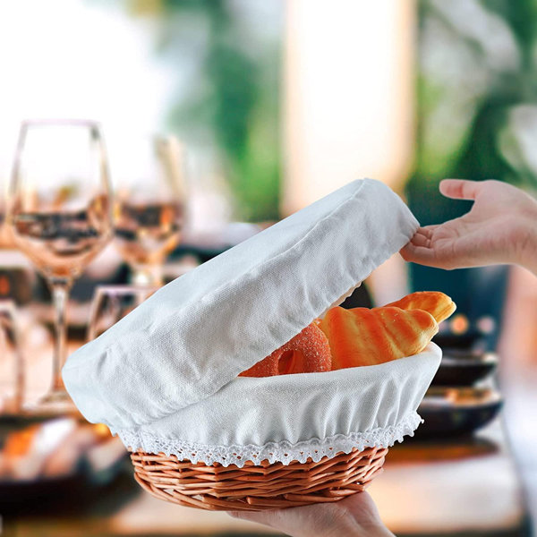 Rosalind Wheeler Unique Large Bread Basket, Premium 12 Inch Round Bread